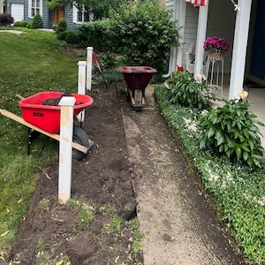 removed lawn from front yard